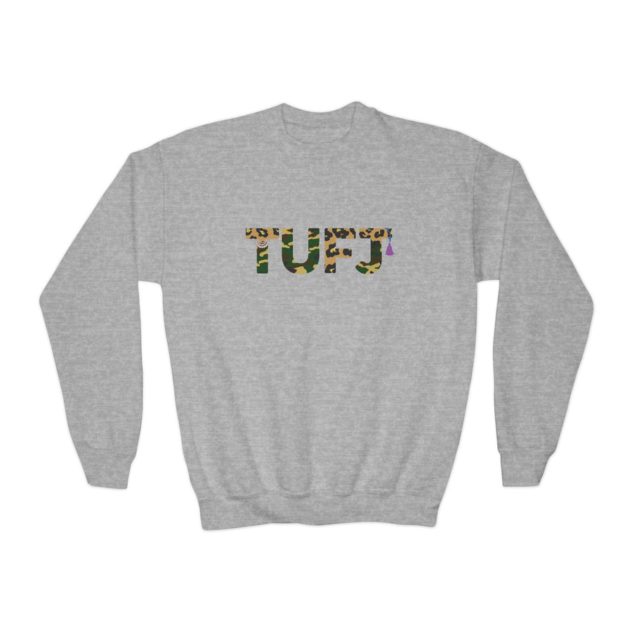 TUFJ Camo Leopard And Pearls Youth Crewneck Sweatshirt