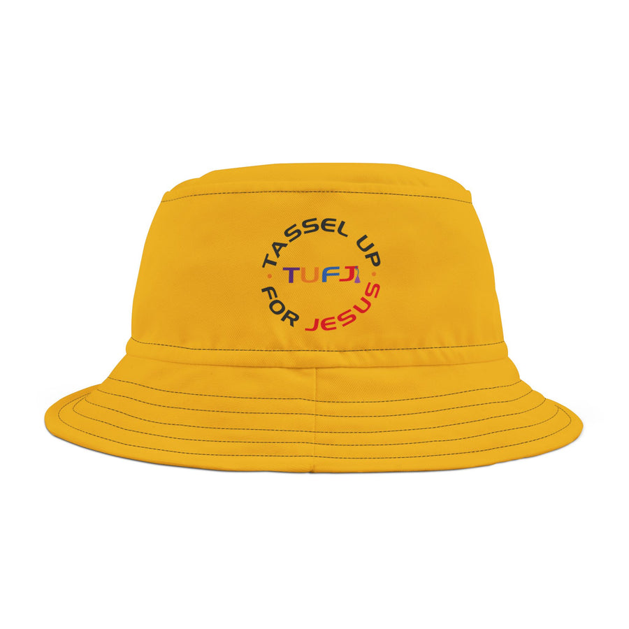 Yellow Tassel Up For Jesus Logo Bucket Hat