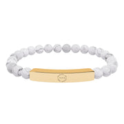 Tassel Up For Jesus Logo Natural Stone Stretch Bar Bracelet