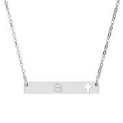 Tassel Up For Jesus Logo Cutout Cross Bar Necklace