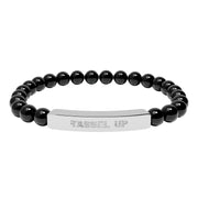 Tassel Up Repeat Natural Stone Stretch Bar Bracelet