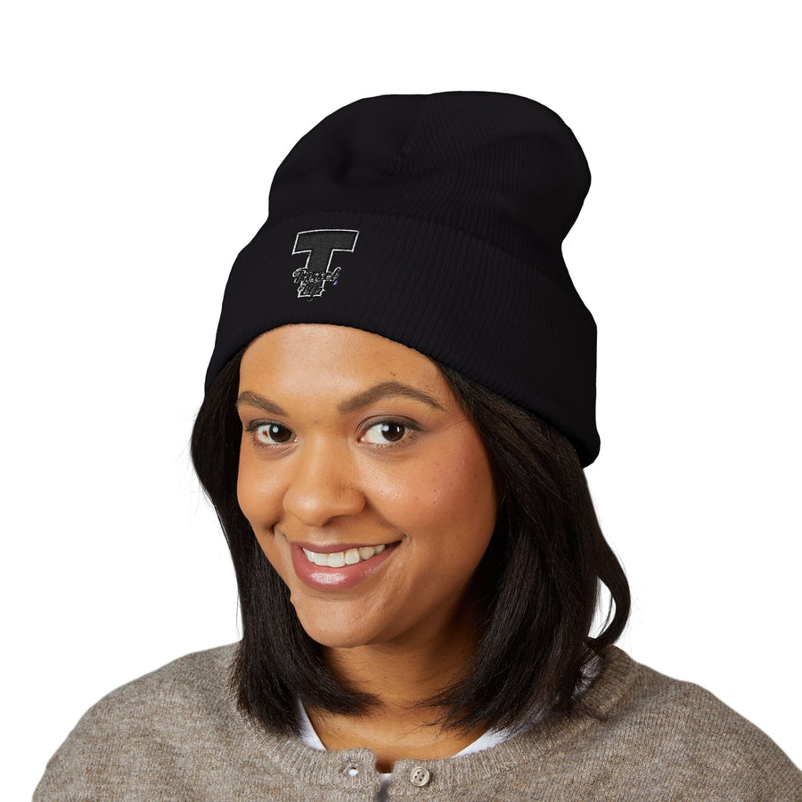 Tassel T Up Cuffed Beanie