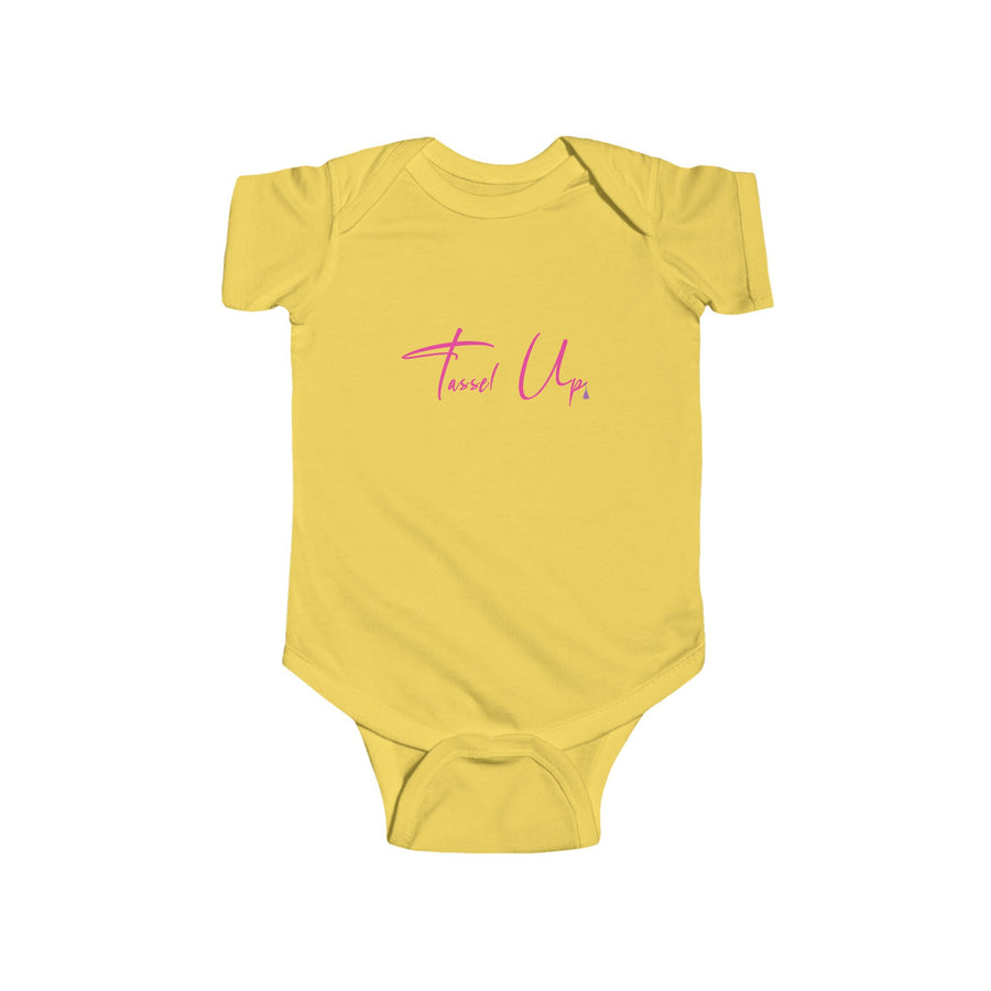 Tassel Up Cursive Infant Fine Jersey Bodysuit