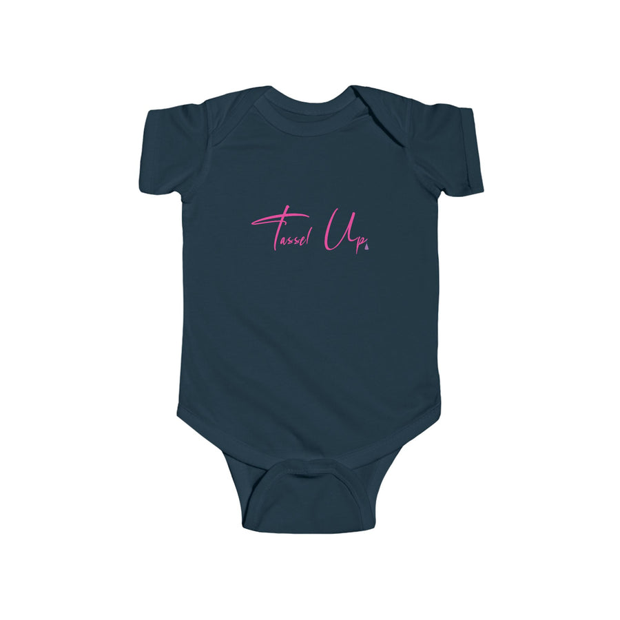 Tassel Up Cursive Infant Fine Jersey Bodysuit