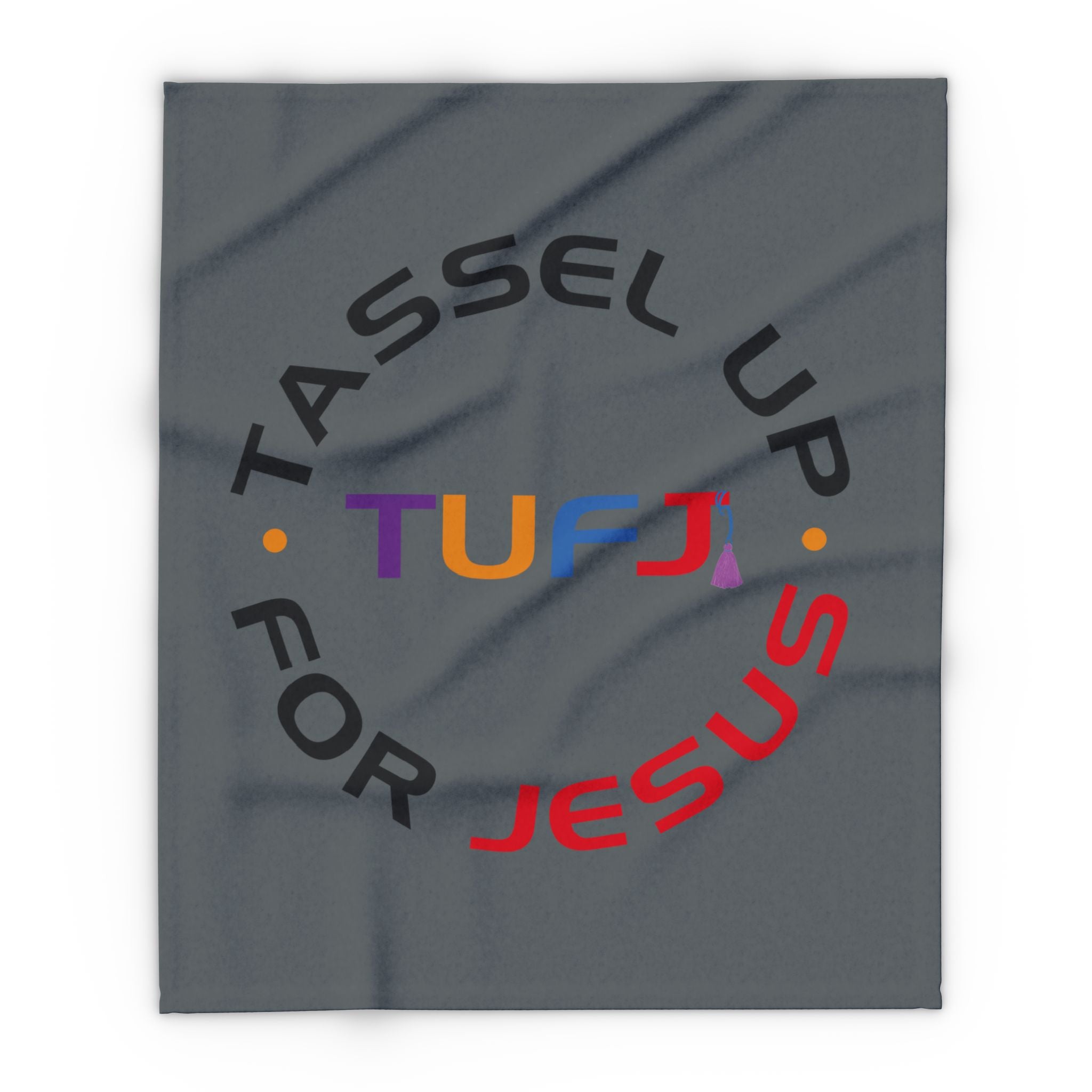 Gray Tassel Up For Jesus Logo Arctic Fleece Blanket