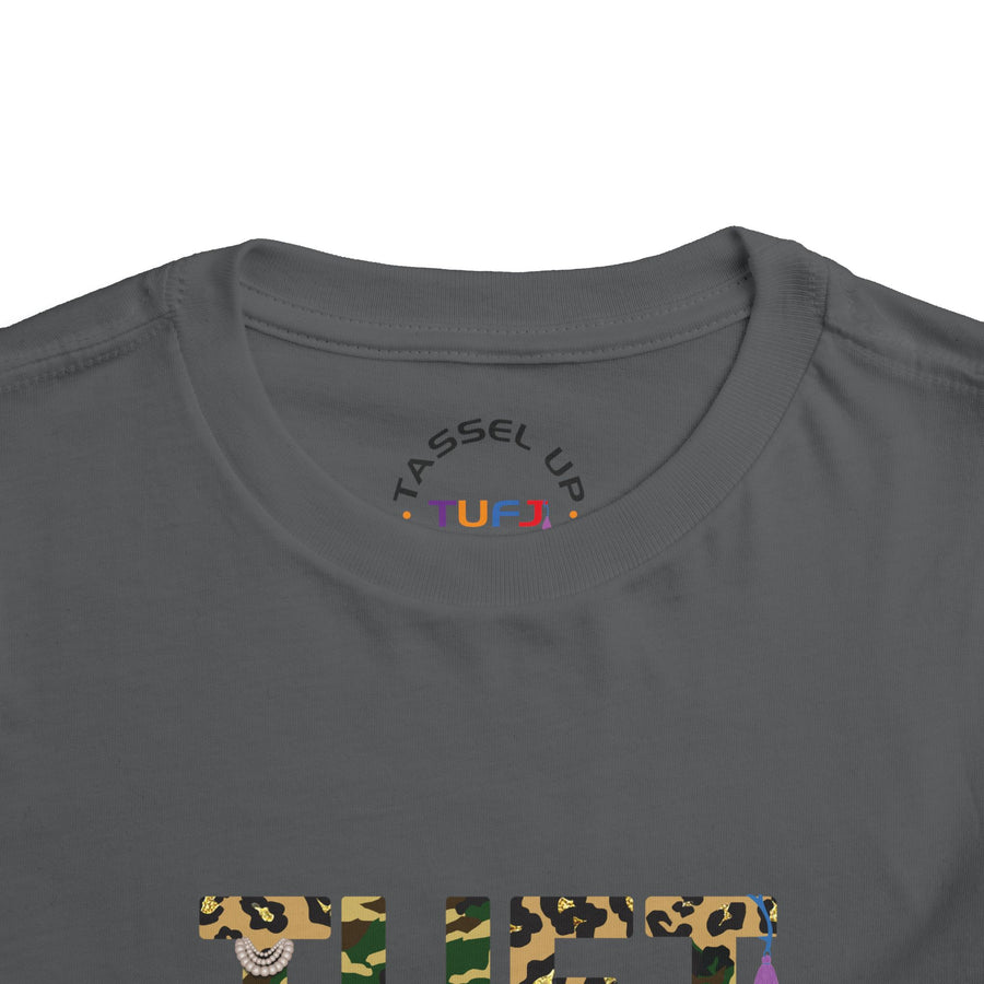 TUFJ Camo Leopard And Pearls Toddler Short Sleeve Tee