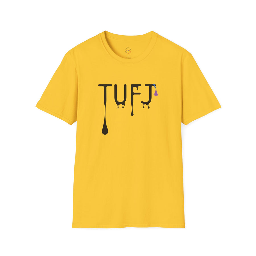 TUFJ Black Print Drip Unisex Softstyle T-Shirt