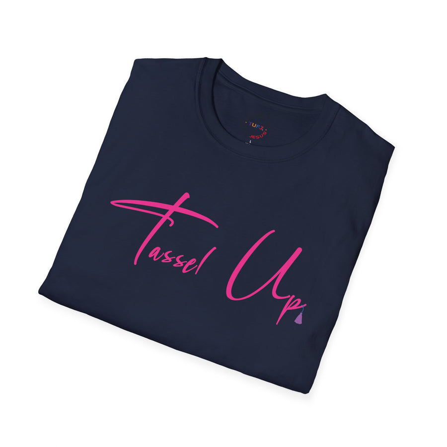 Tassel Up Pink Cursive Softstyle Unisex T-Shirt