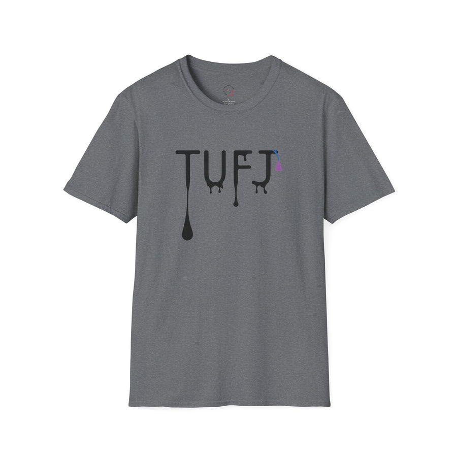 TUFJ Black Print Drip Unisex Softstyle T-Shirt