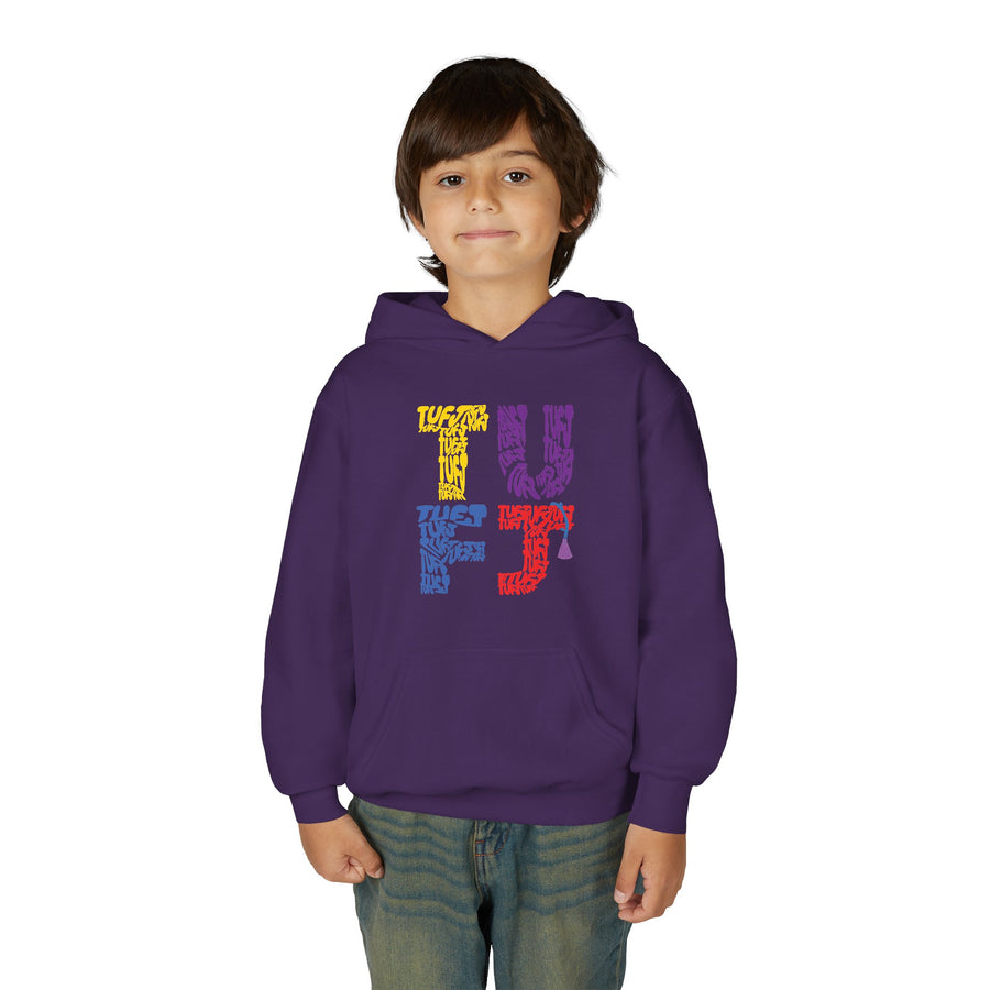 TUFJ Multicolor Repeat Youth Heavy Blend Hoodie