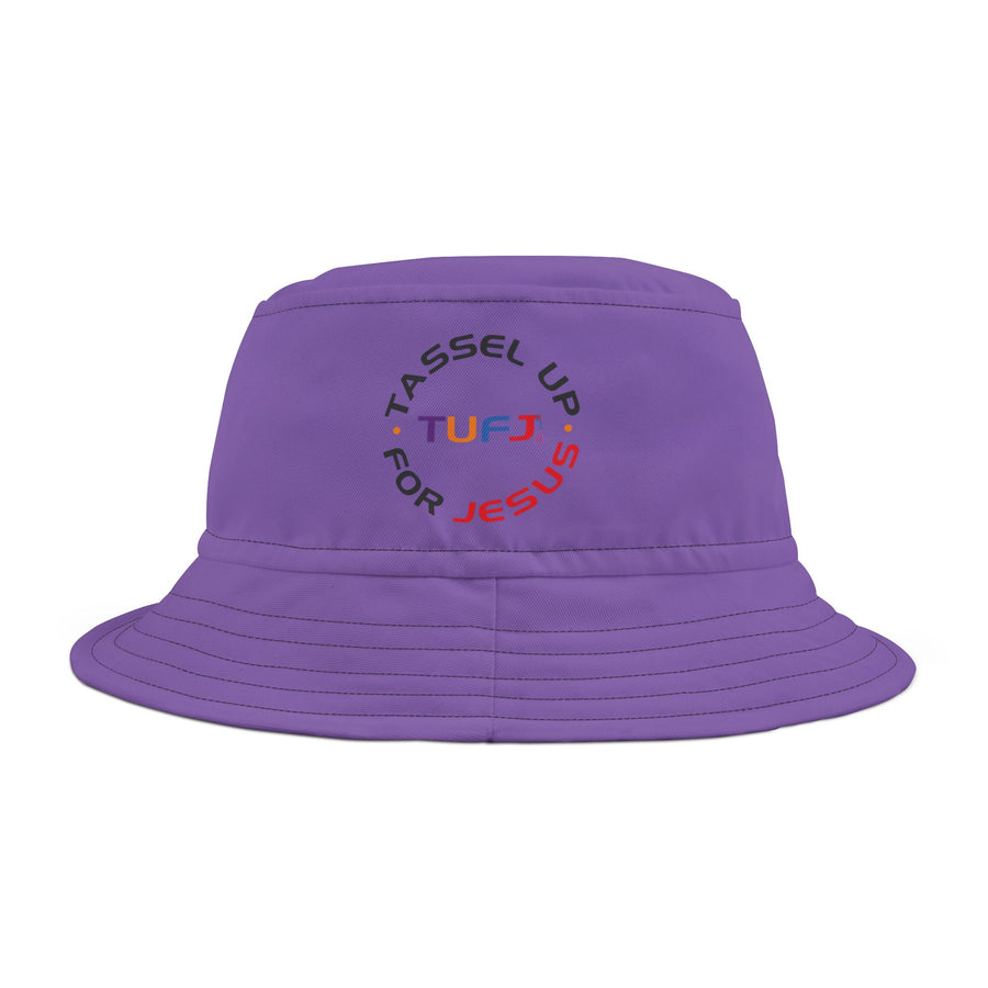 Purple Tassel Up For Jesus Logo Bucket Hat