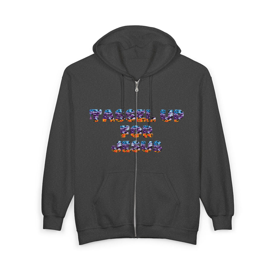 Tassel Up For Jesus Camo Unisex Heavy Blend Full Zip Hoodie