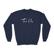 Tassel Up Cursive Youth Crewneck Sweatshirt