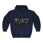 TUFJ Camo Leopard And Pearls Unisex Heavy Blend Full Zip Hoodie