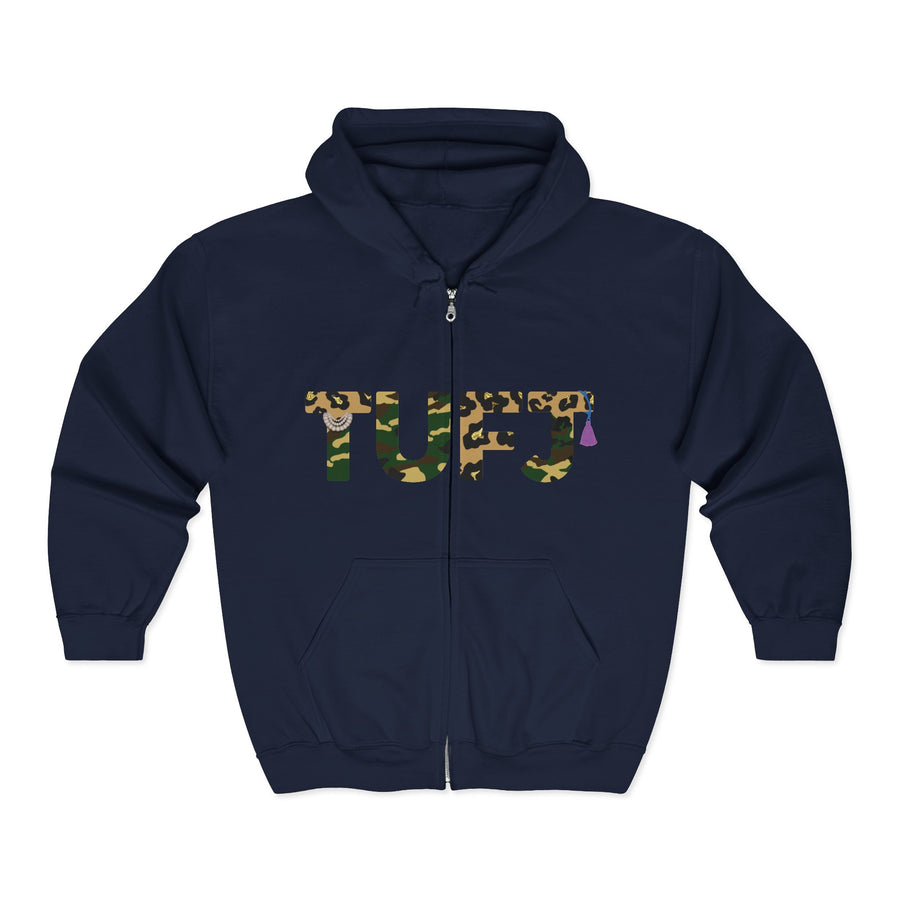 TUFJ Camo Leopard And Pearls Unisex Heavy Blend Full Zip Hoodie