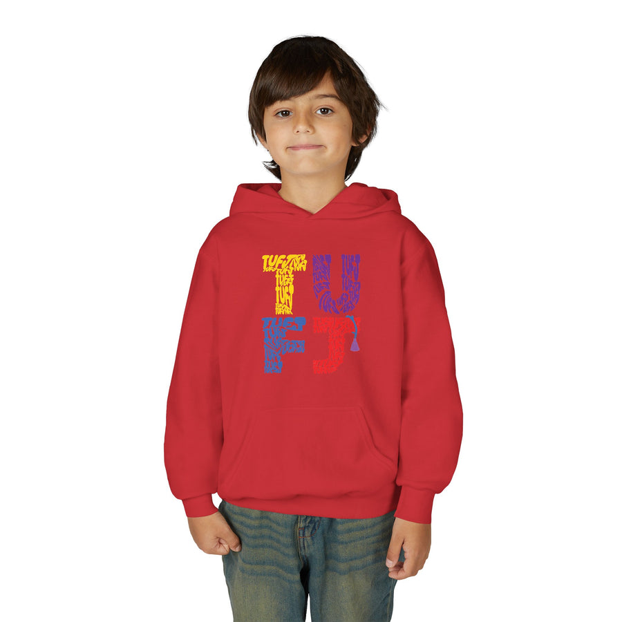 TUFJ Multicolor Repeat Youth Heavy Blend Hoodie