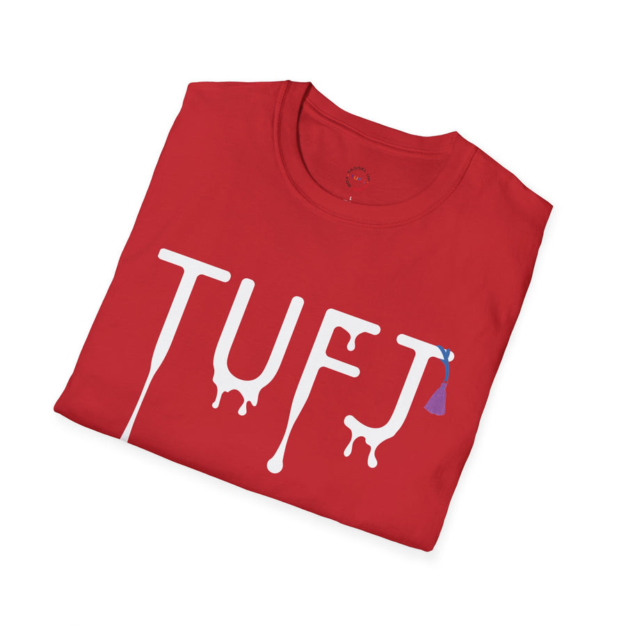 TUFJ White Print Drip Unisex Softstyle T-Shirt