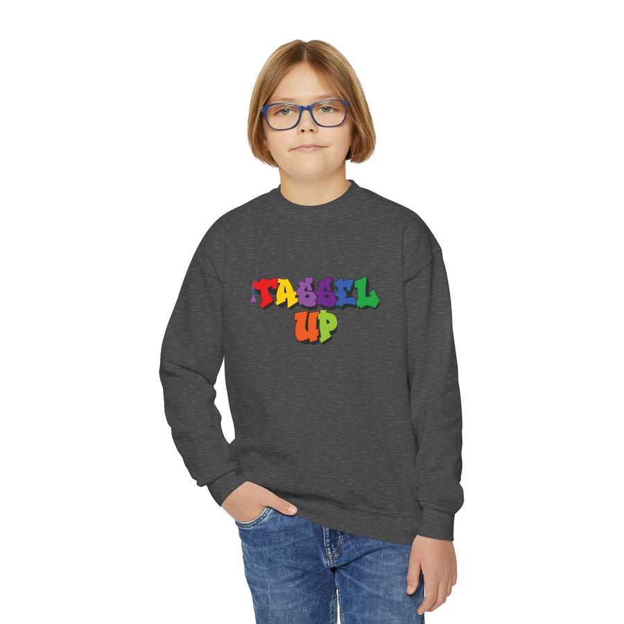 Tassel Up Graffiti Youth Crewneck Sweatshirt