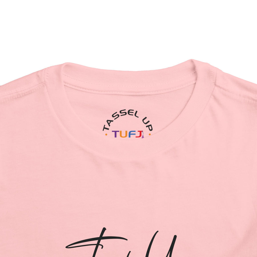 Tassel Up Cursive Toddler Short Sleeve Tee