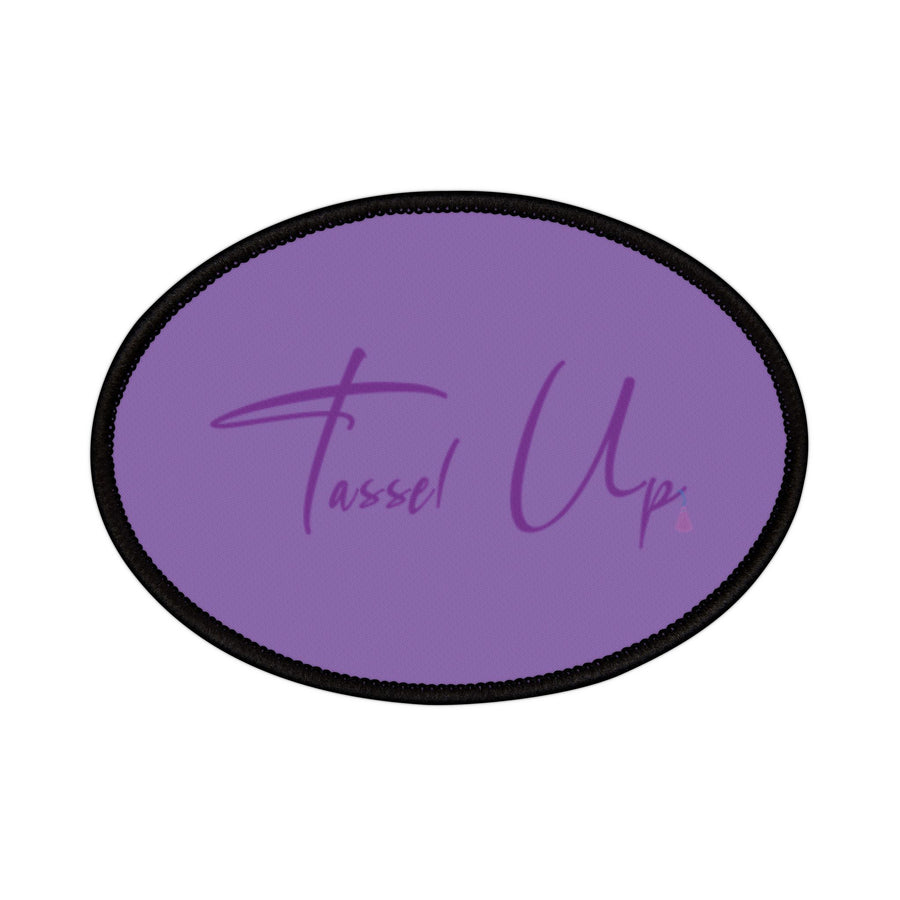 Tassel Up Cursive Purple Iron-On Patch