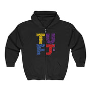 TUFJ Multicolor Repeat Unisex Heavy Blend Full Zip Hoodie