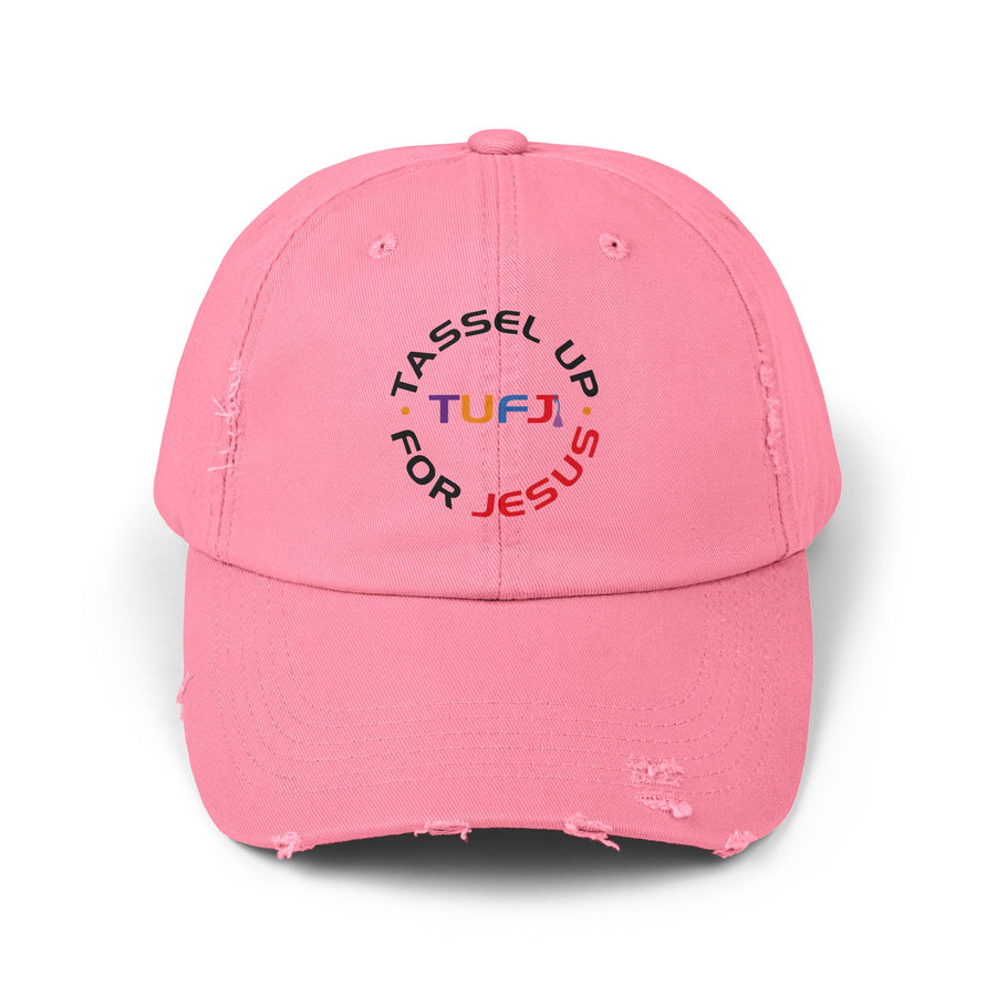 Tassel Up For Jesus Logo Unisex Distressed Cap