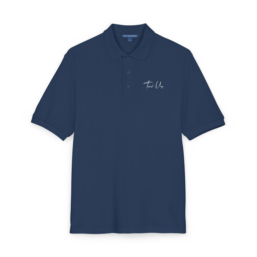 Tassel Up Cursive Unisex Polo Shirt (Embroidery)