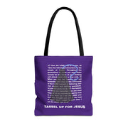 Purple Numbers 15 : 37 - 41 Bible Verse Verse Tote Bag