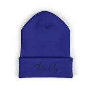 Tassel Up Cursive Cuffed Beanie