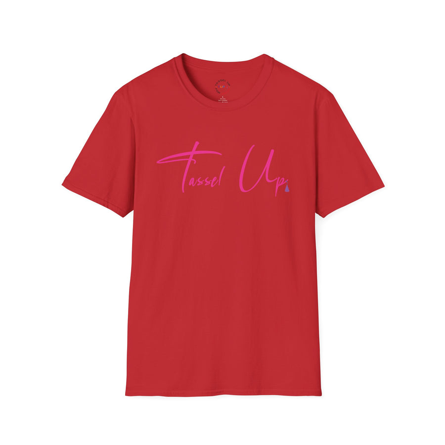 Tassel Up Pink Cursive Softstyle Unisex T-Shirt