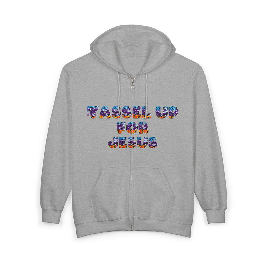 Tassel Up For Jesus Camo Unisex Heavy Blend Full Zip Hoodie