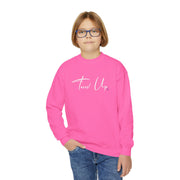 Tassel Up Cursive Youth Crewneck Sweatshirt