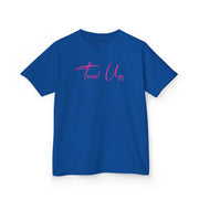 Tassel Up Pink Cursive Kids Heavy Cotton™ Tee