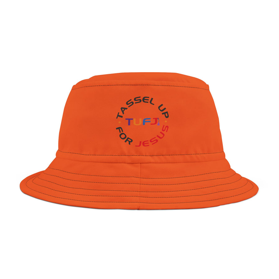 Orange Tassel Up For Jesus Logo Bucket Hat