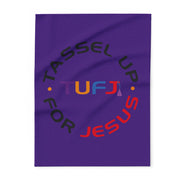 Purple Tassel Up For Jesus Logo Arctic Fleece Blanket