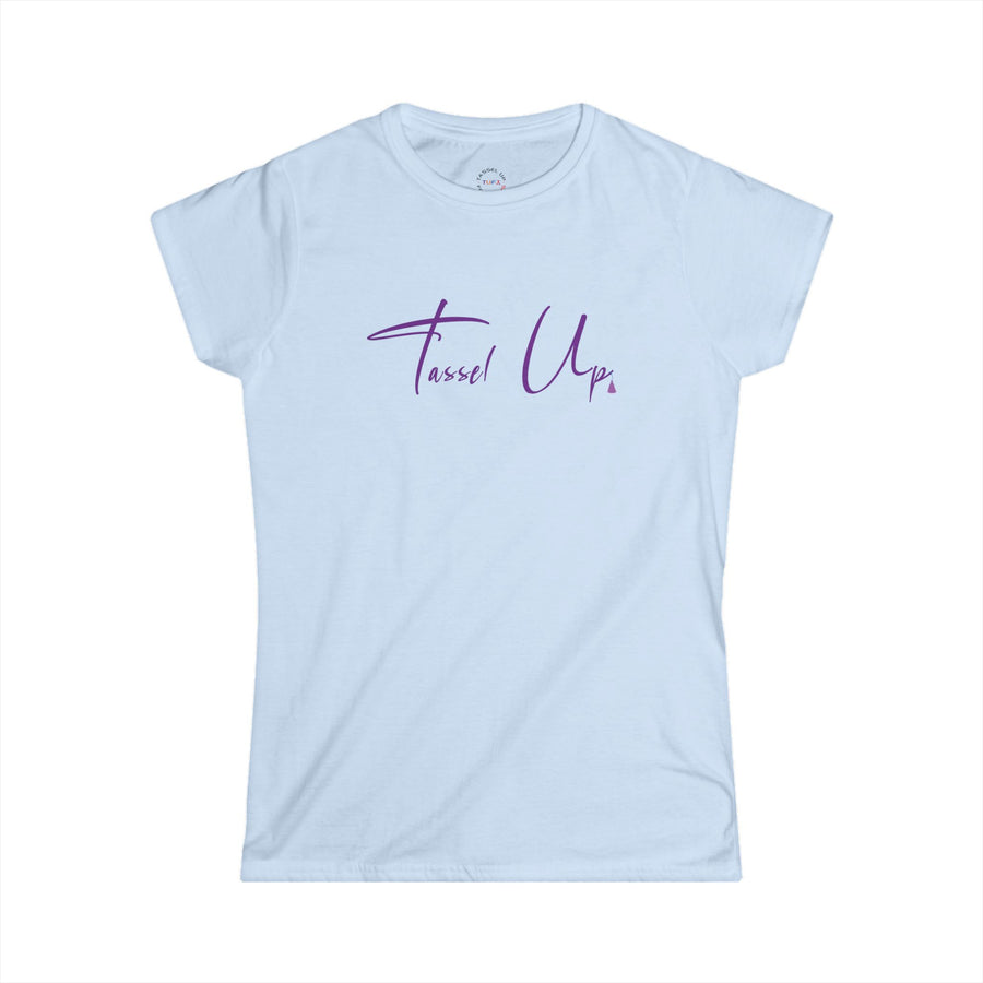 Tassel Up Purple Cursive Women's Cut Softstyle Tee
