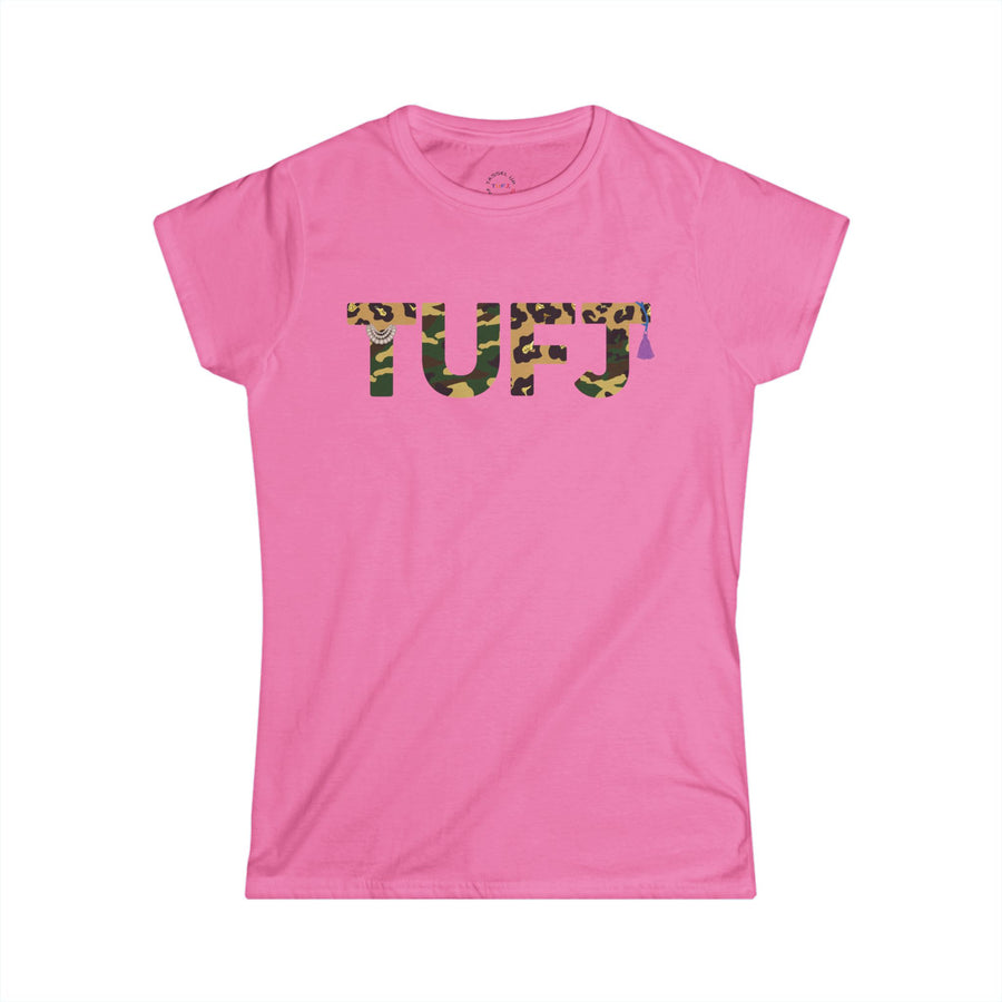TUFJ Camo Leopard And Pearls Women's Cut Softstyle Tee