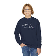 Tassel Up Cursive Youth Crewneck Sweatshirt
