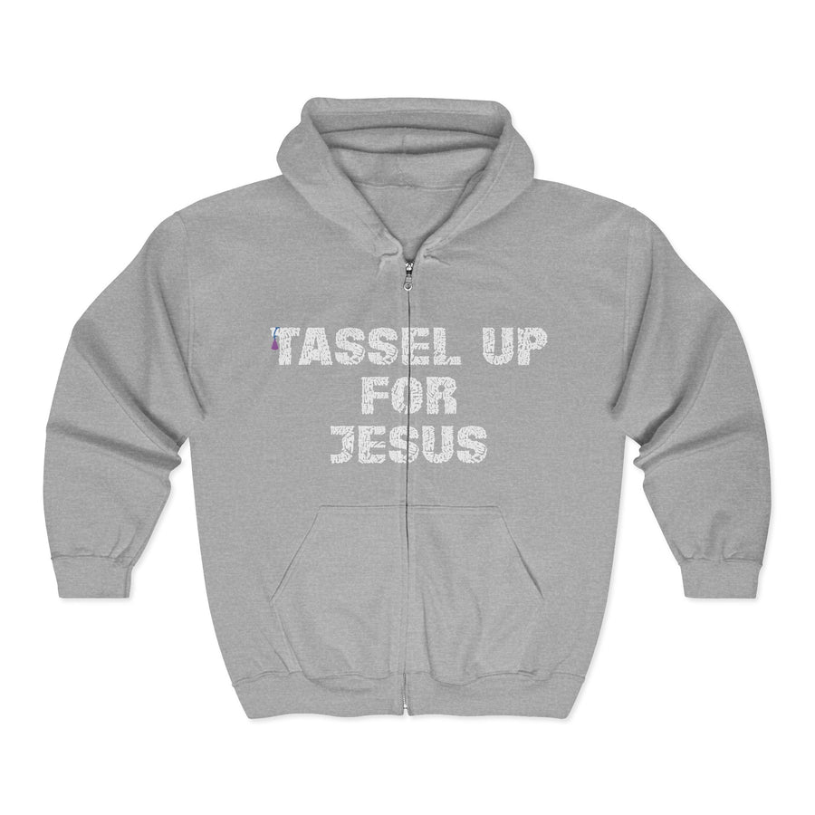 Tassel Up For Jesus Repeat Unisex Heavy Blend Full Zip Hoodie