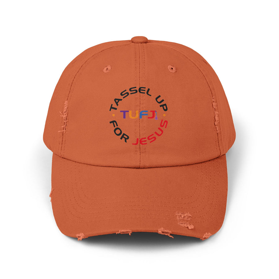 Tassel Up For Jesus Logo Unisex Distressed Cap