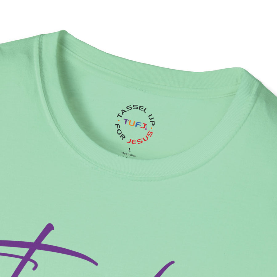 Tassel Up Purple Cursive Unisex Softstyle T-Shirt