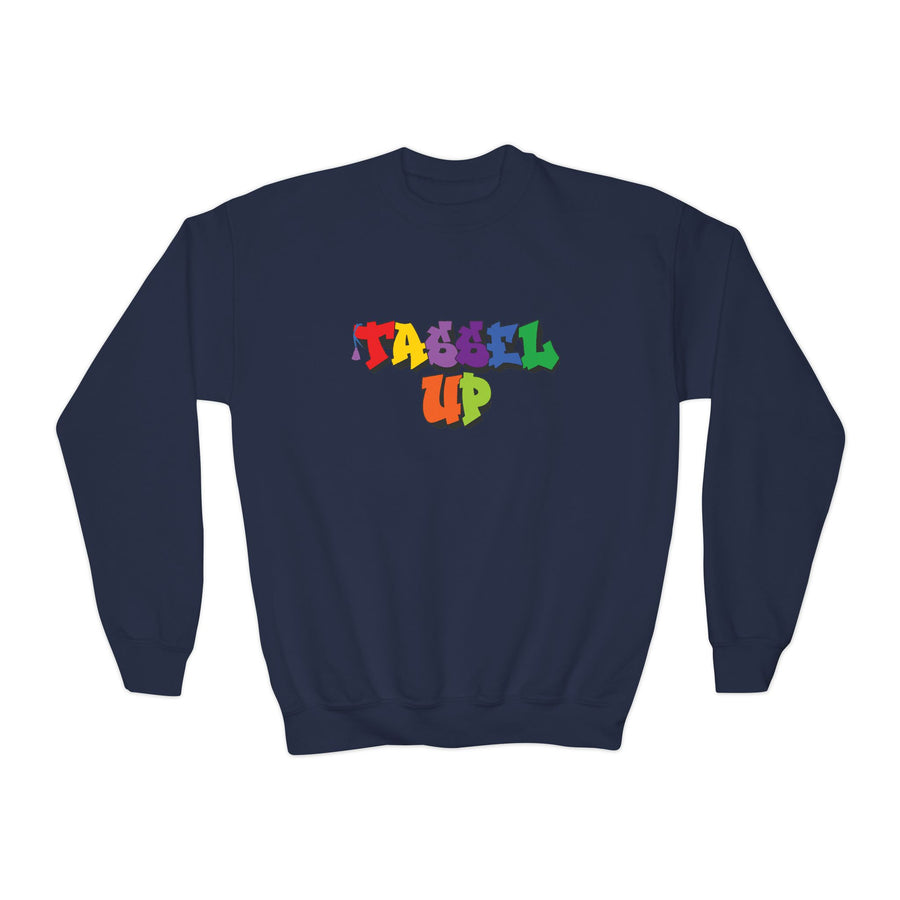 Tassel Up Graffiti Youth Crewneck Sweatshirt