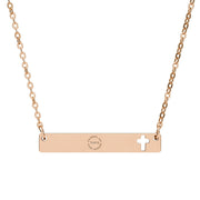 Tassel Up For Jesus Logo Cutout Cross Bar Necklace