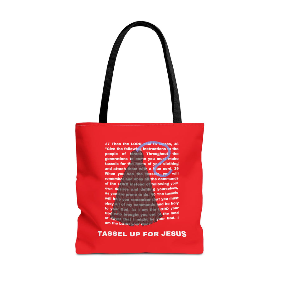 Red Numbers 15 : 37 - 41 Bible Verse Tote Bag