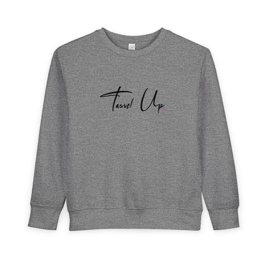 Tassel Up Cursive Toddler Sweatshirt