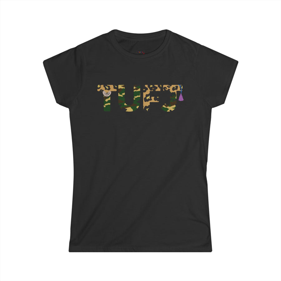 TUFJ Camo Leopard And Pearls Women's Cut Softstyle Tee