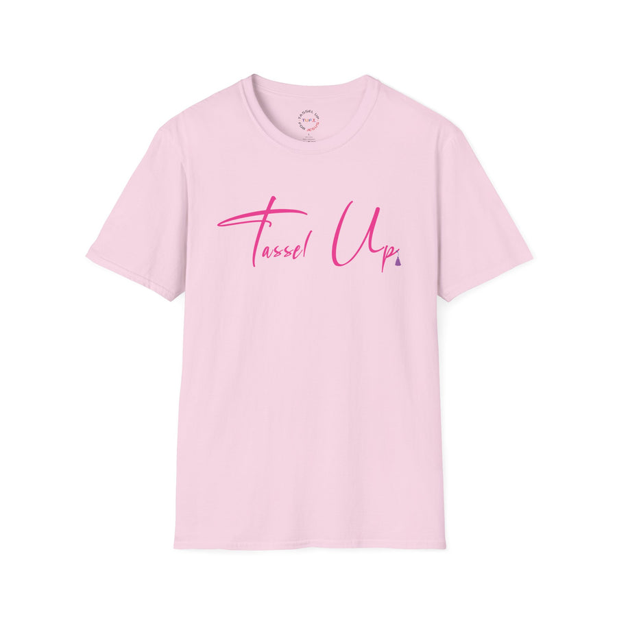 Tassel Up Pink Cursive Softstyle Unisex T-Shirt