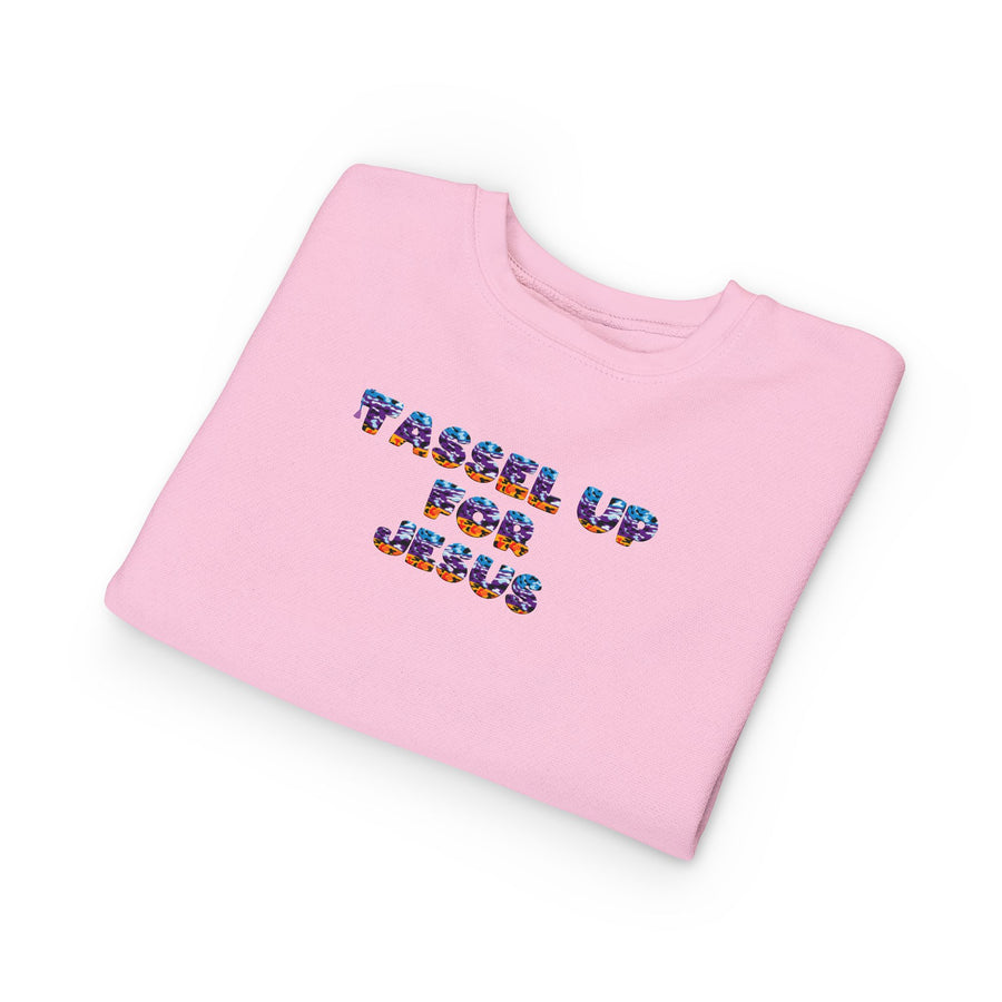 Tassel Up For Jesus Camo Toddler Sweatshirt