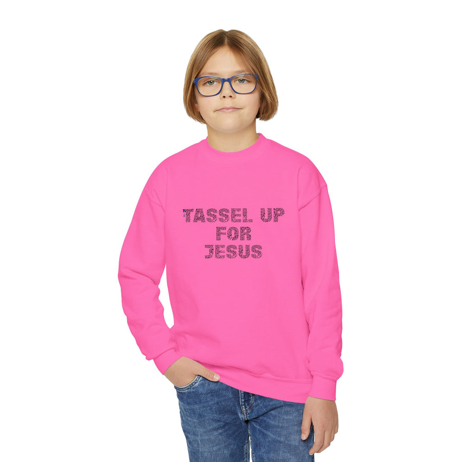 Tassel Up For Jesus Repeat Youth Crewneck Sweatshirt