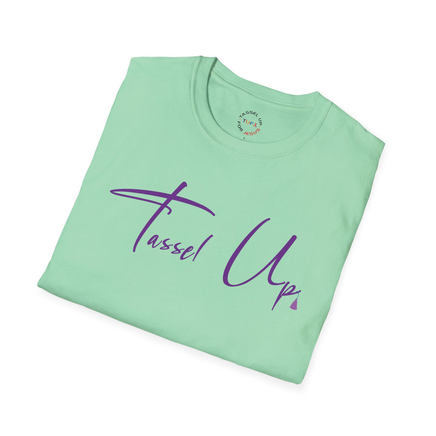 Tassel Up Purple Cursive Unisex Softstyle T-Shirt